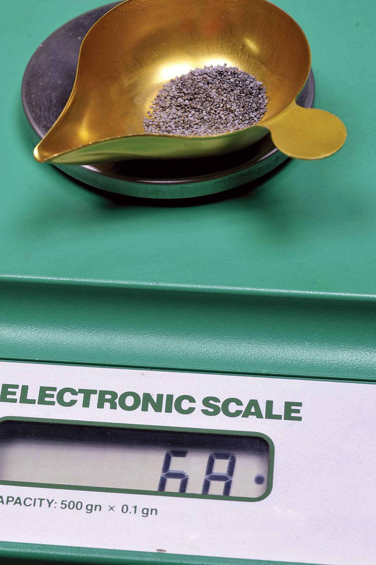 A good scale is an important part of this reloading process. With small charges, there is no room for guesswork when it comes to the proper charge of fast-burning powder.